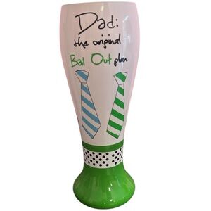 Dad Decorative Vase Blue Green Accent Ceramic Father Gift Home Decor
